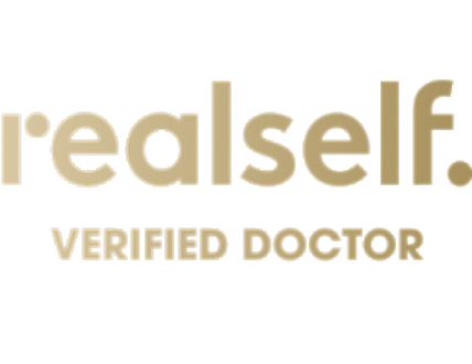 RealSelf verified doctor logo and text.